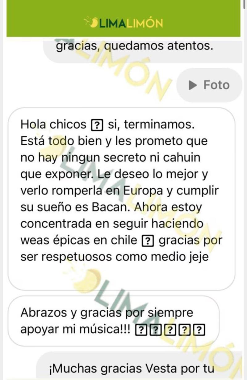 Vesta Lugg confirmó quiebre con Pablo Galdames
