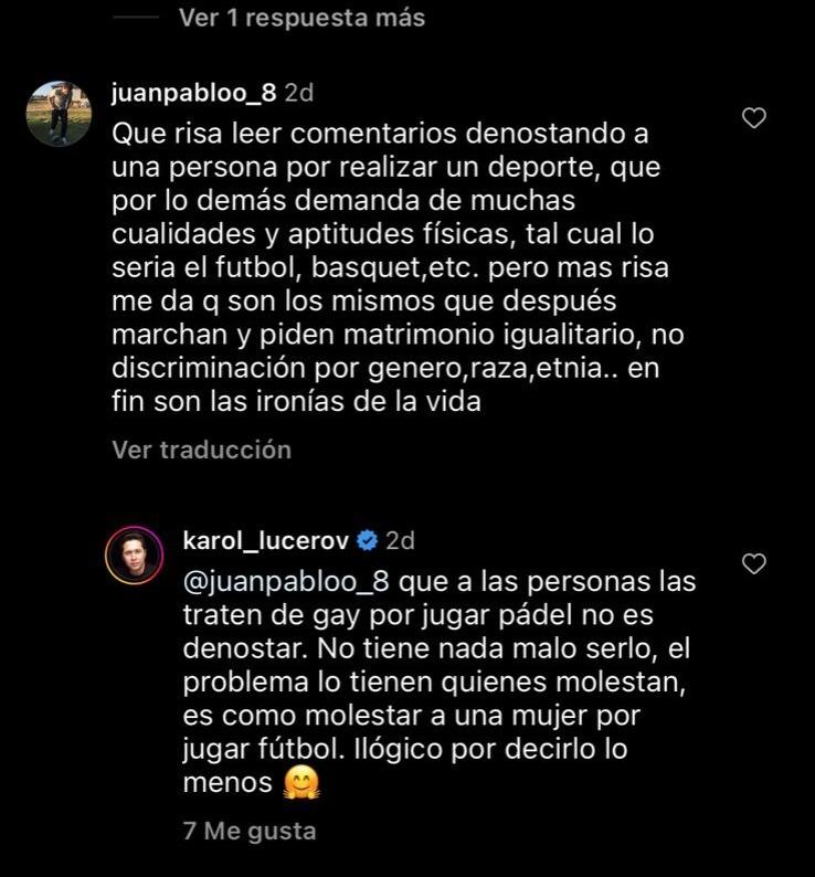 Respuesta de Karol Lucero a desubicados comentarios.