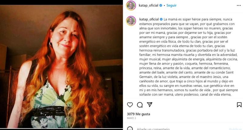 Mensaje de Cata Palacios en redes sociales