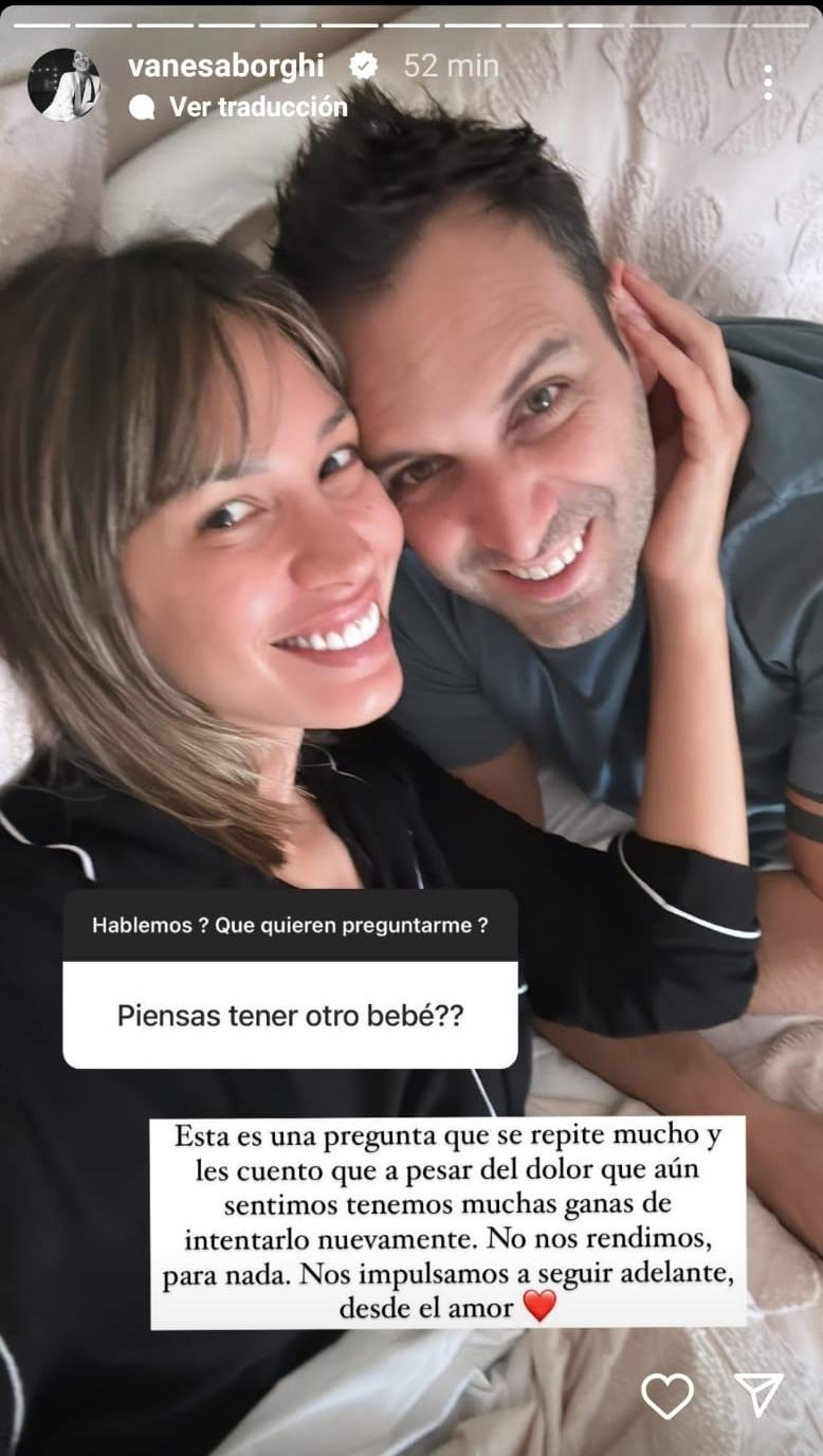 Vanesa Borghi sobre la posibilidad de tener un bebé.