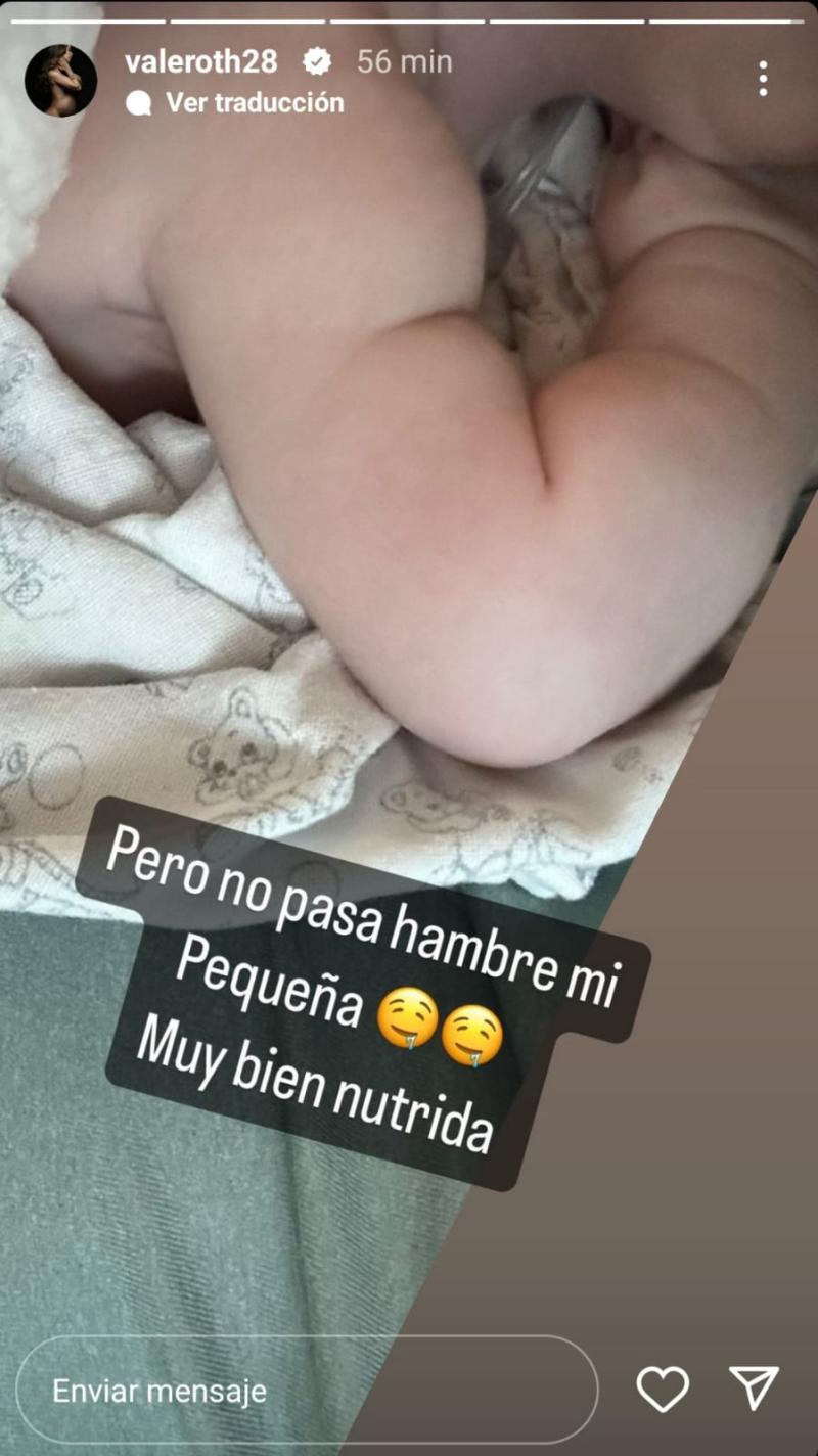 Vale Roth tras operación de su bebé.