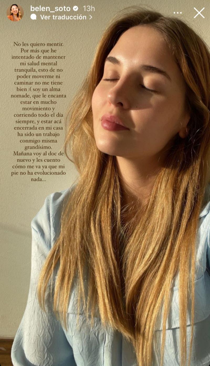 Belén Soto compartió potente publicación sobre su salud mental.