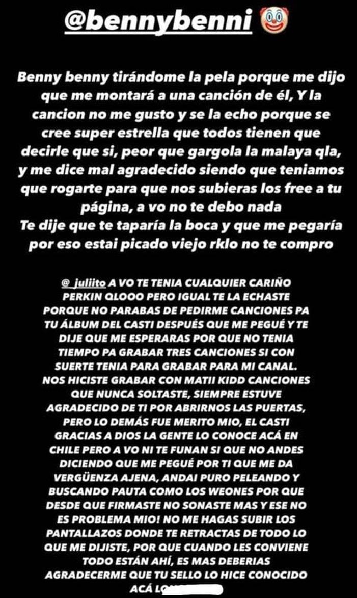 Pailita contra Benny Benni.