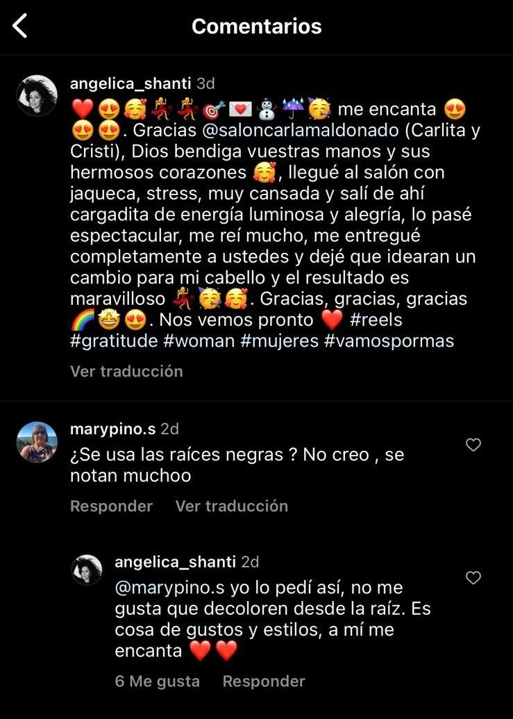 Angélica Sepúlveda respondió a comentario