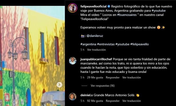 Comentario en post de Felipe Avello