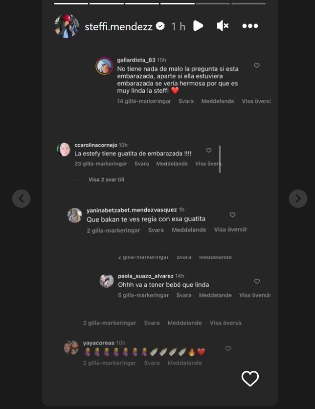 Historia de Steffi Méndez compartiendo los comentarios que le escribieron