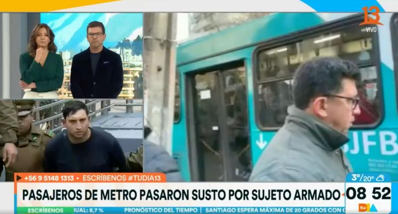 Hombre sacó un cuchillo en plena pelea en el Metro de Santiago