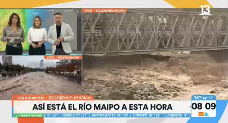 Reportan la desaparición de dos jóvenes en el Cajón del Maipo producto de las lluvias