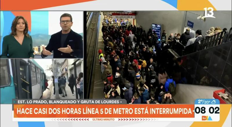 Línea 5 de Metro interrumpida por problemas técnicos
