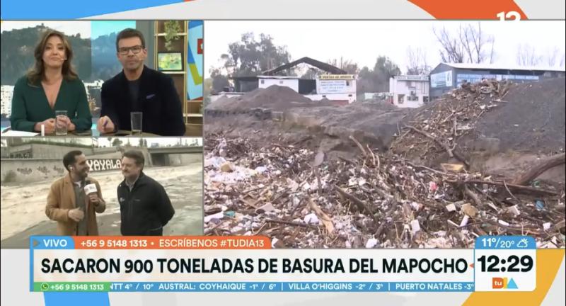 Retiran 900 toneladas de basura en el Río Mapocho