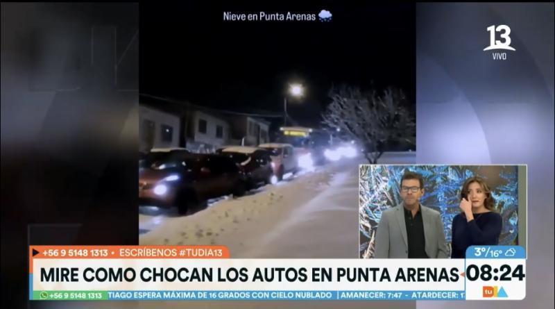 Nieve provocó choque múltiple en Punta Arenas