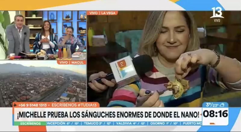 Michelle Adam alucinó sánguche de la Vega Central