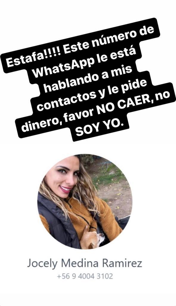 Jocelyn Medina denunció estafa que usa su nombre