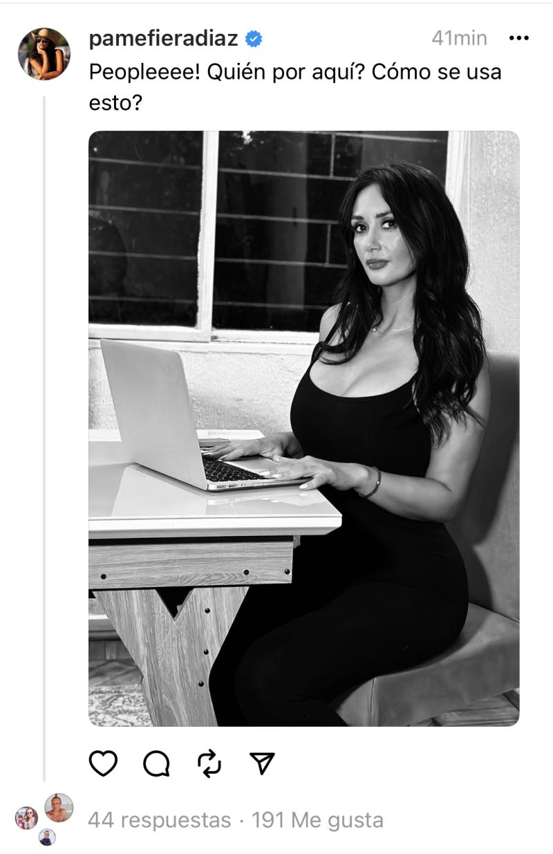 Pamela Díaz se unió a la nueva red social Threads