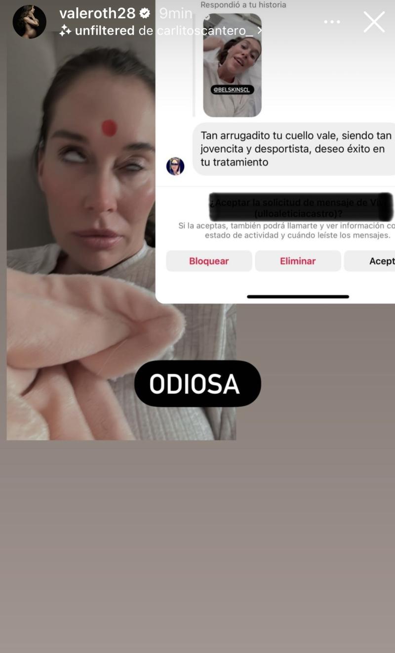 Vale Roth expone desubicado comentario recibido en redes sociales