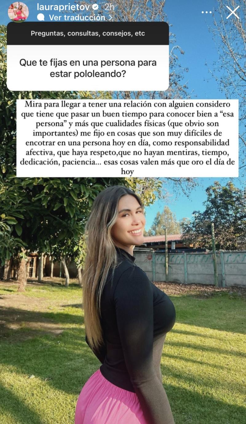 Laura Prieto revela los atributos que busca en un hombre