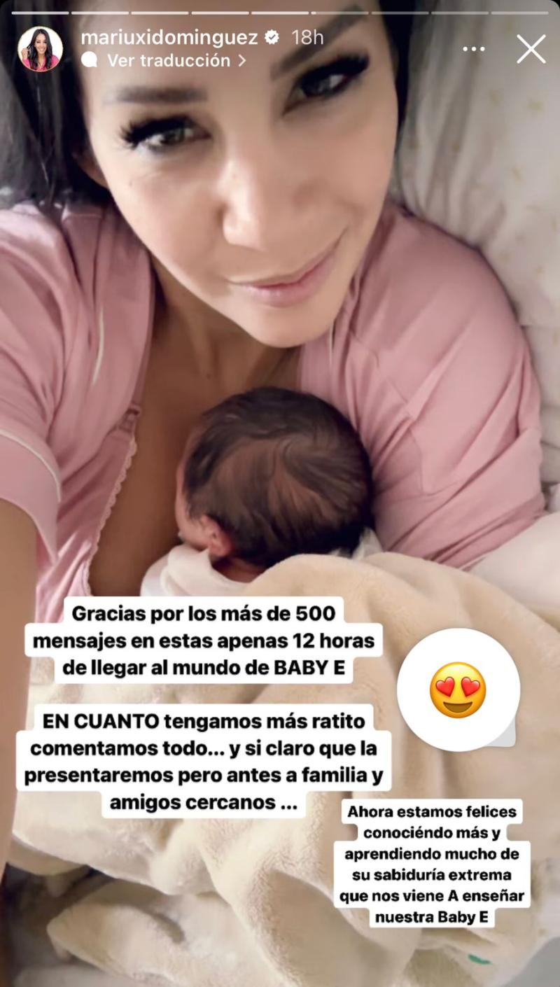 Mariuxi Domínguez anunció el nacimiento de su hija.