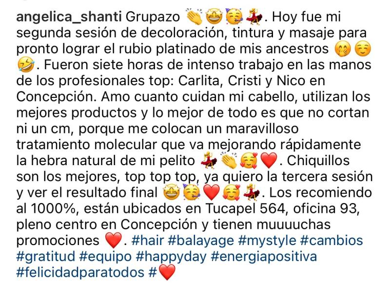 Nuevo look Angélica Sepúlveda