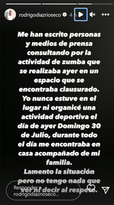 Aclaración de Rodrigo Díaz