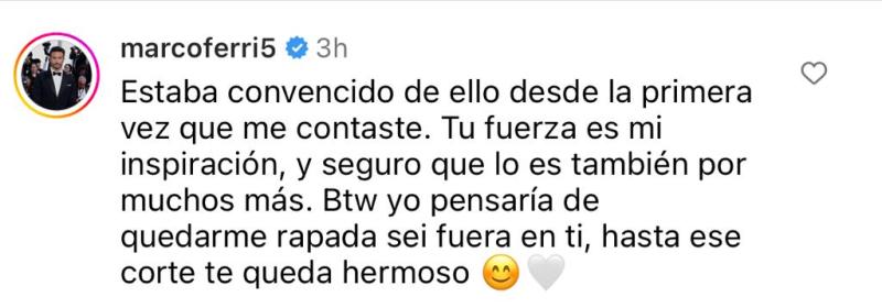 El mensaje de Marco Ferri para Aylén Milla