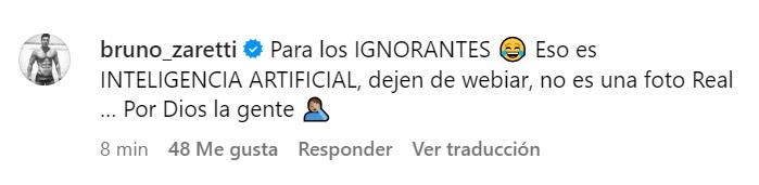Bruno Zaretti respondió a las críticas