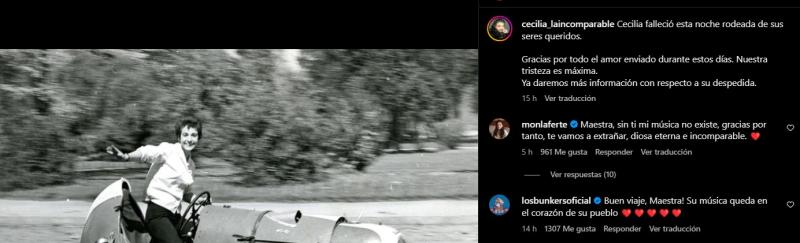 Comentario de Mon Laferte a Cecilia, la incomparable