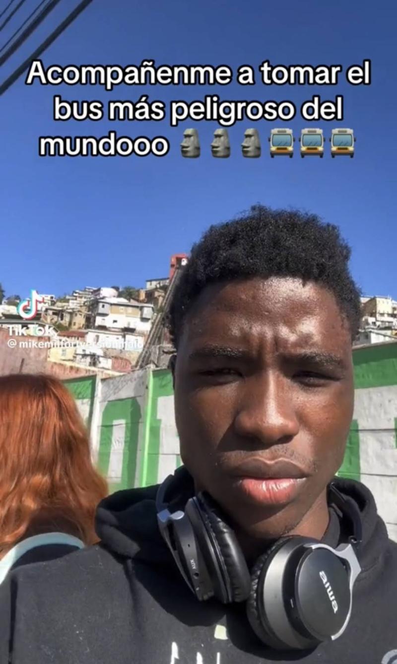 Tiktoker haitiano viajó en la micro más peligrosa del mundo en Valparaíso