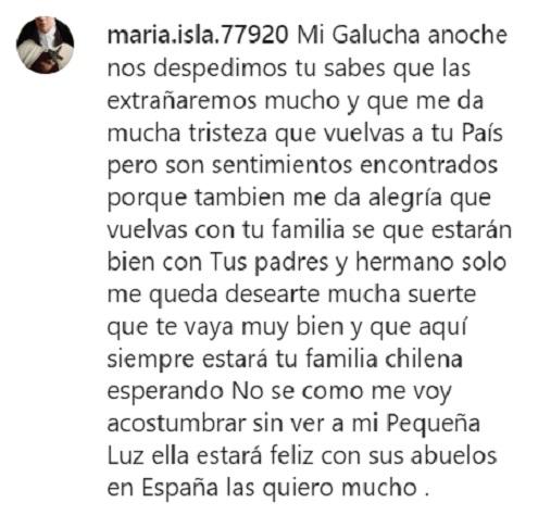 Mamá de Mauricio Isla le dedicó un bonito mensaje a Gala Caldirola