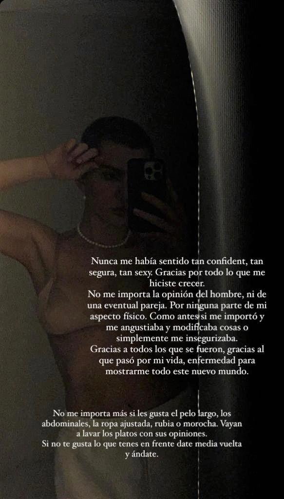 Aylén Milla compartió un profundo mensaje de amor propio