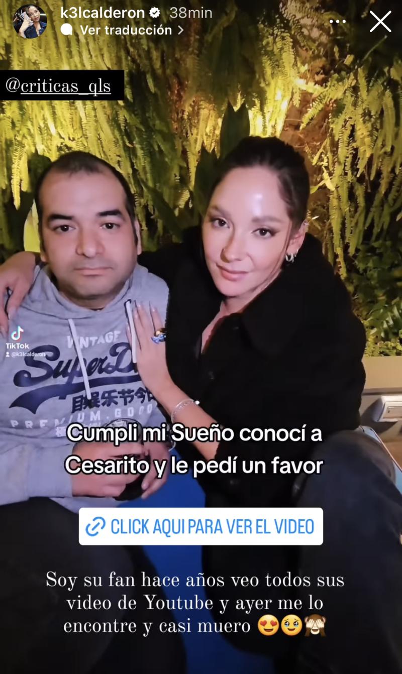 Kel Calderón cumplió uno de sus grandes sueños al conocer a Cesarito