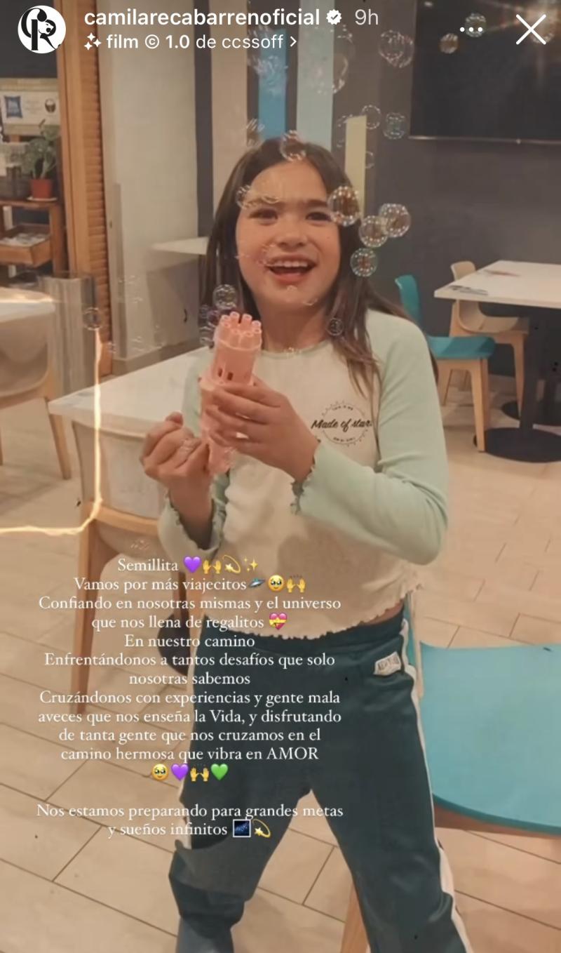 Camila Recabarren muestra lo mucho que ha crecido su hija
