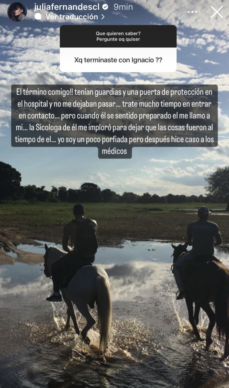 Julia Fernandes y el motivo de la separación con Ignacio Lastra