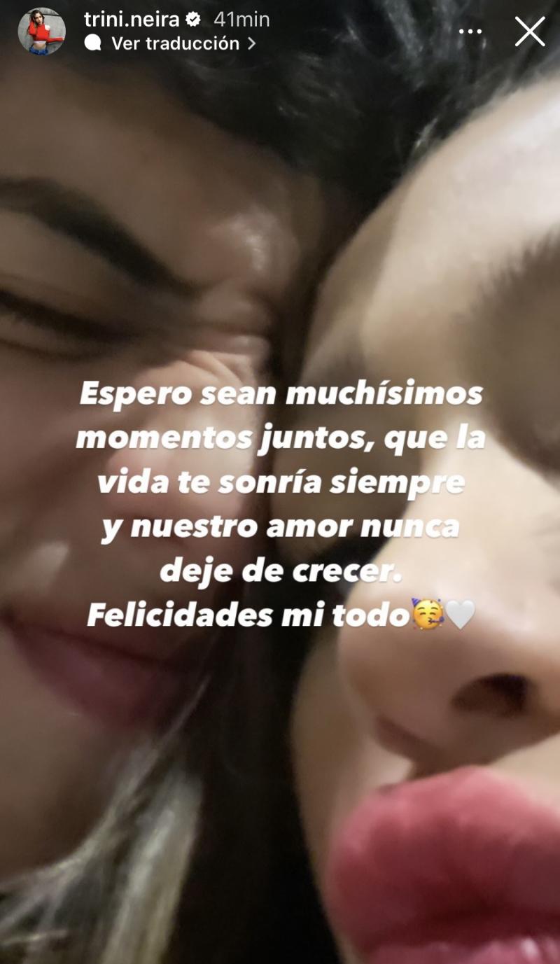 El romántico saludo de cumpleaños de Trinidad Neira a su novio cantante