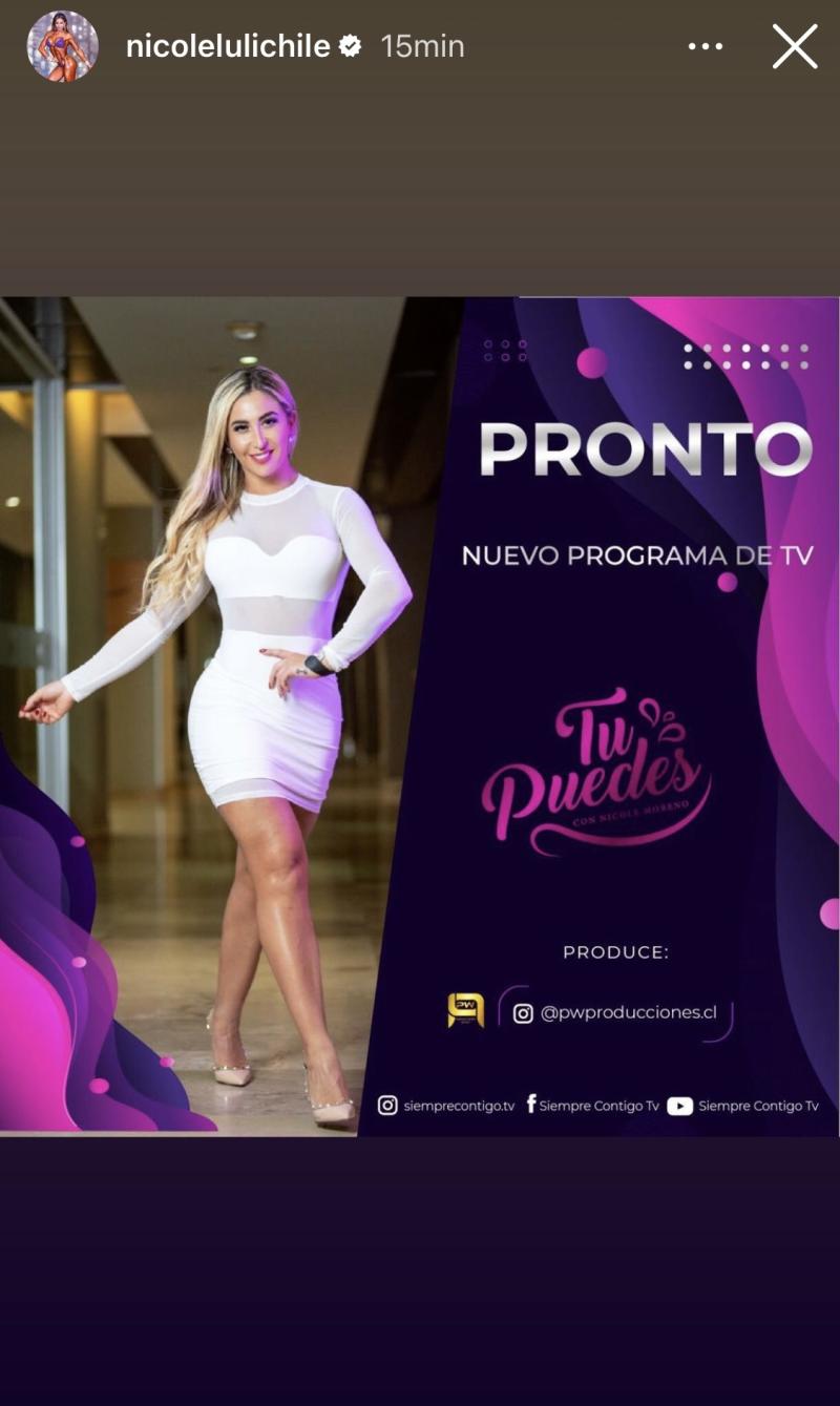 Nicole Moreno anuncia nuevo proyecto laboral