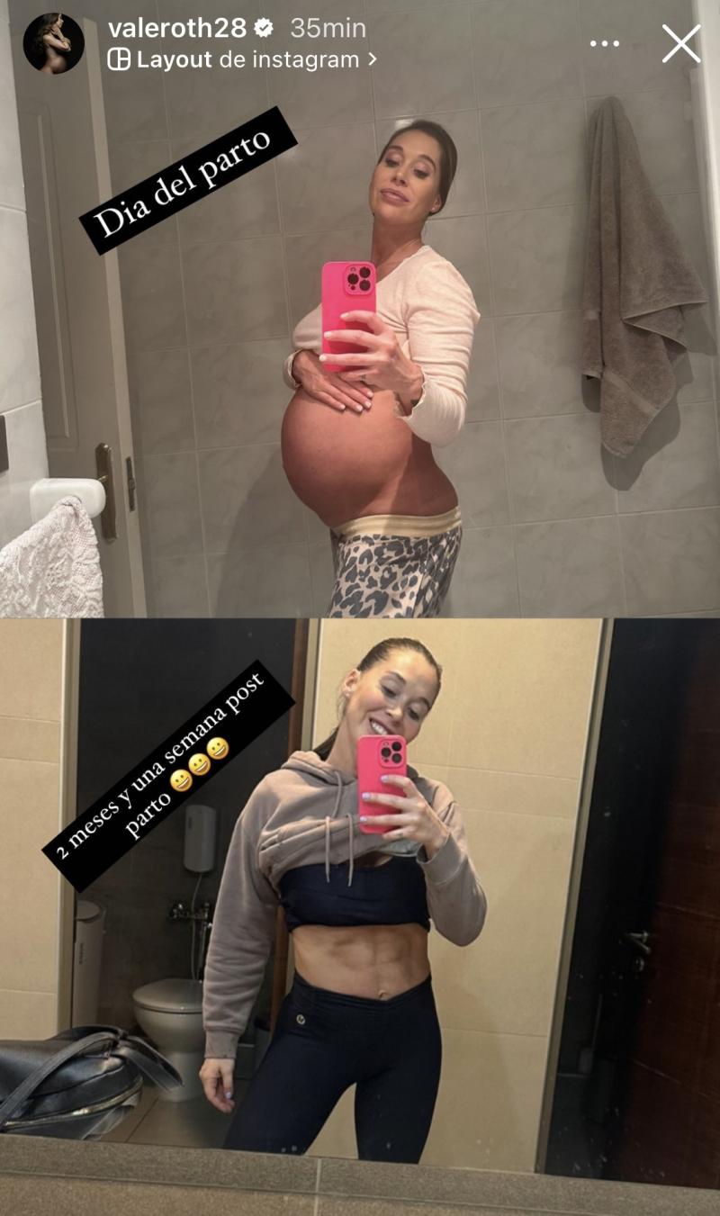 Vale Roth muestra el fuerte cambio físico a dos meses de ser mamá