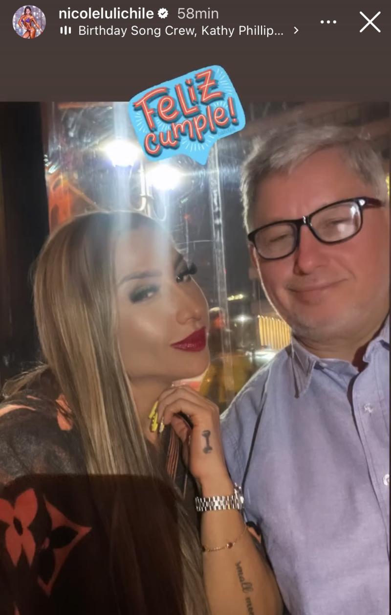 Nicole Moreno celebrando el cumpleaños de su papá