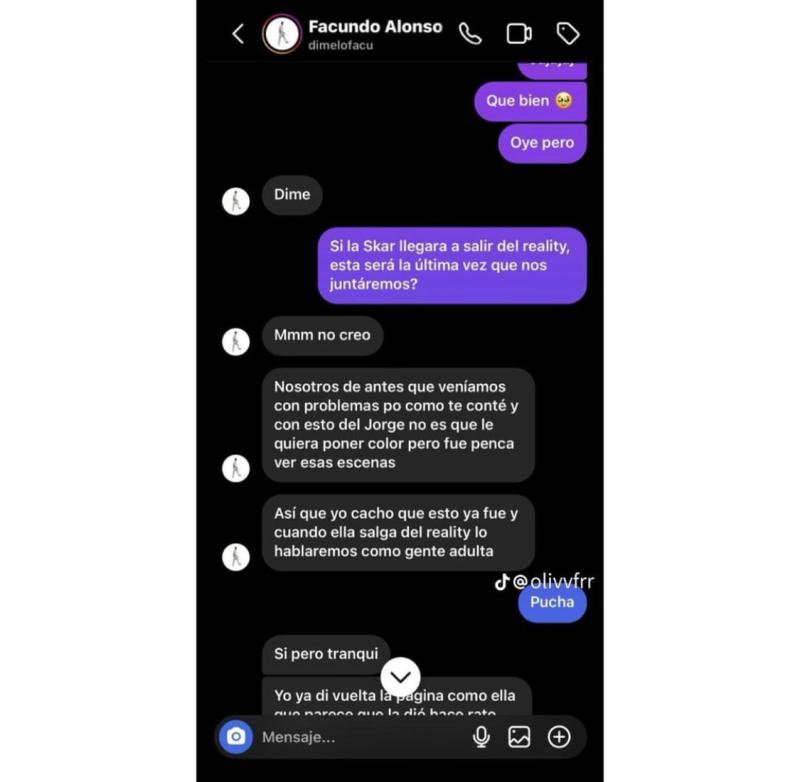 Filtran chat de pareja de Skarleth Labra