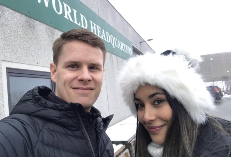 Natalia Rodríguez y su pareja