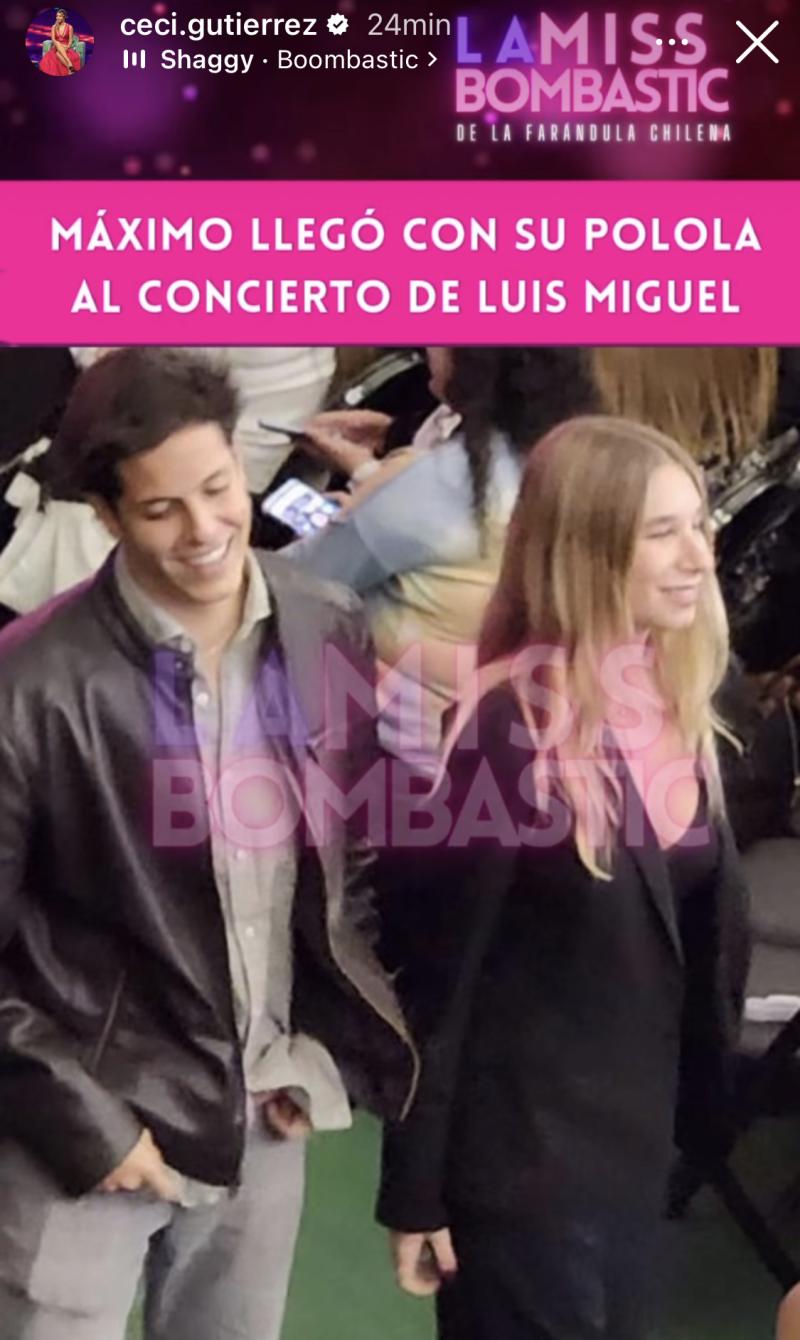 Máximo Menem con desconocida joven en concierto de Luis Miguel
