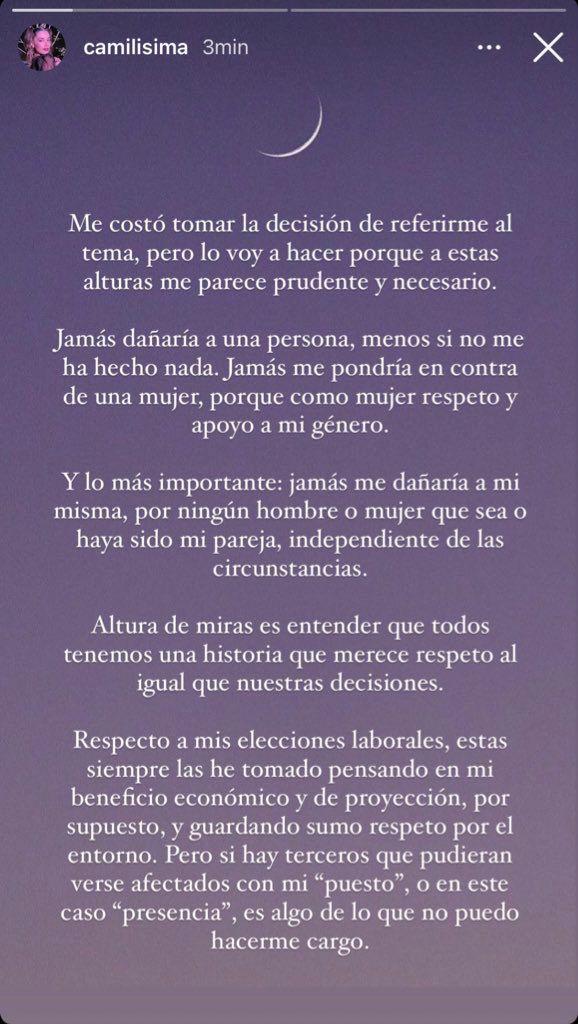 Comunicado Camila Campos