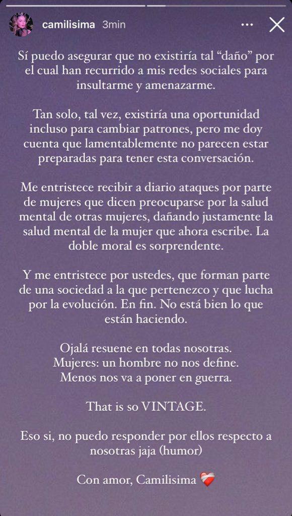 Comunicado Camila Campos