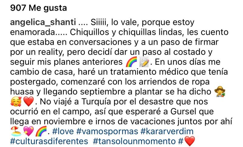 Mensaje de Angélica Sepúlveda