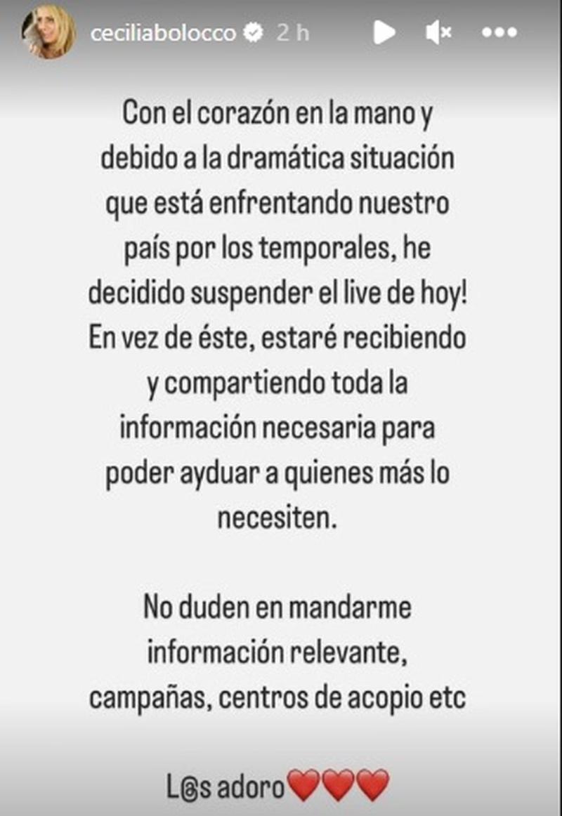 Mensaje de Cecilia Bolocco