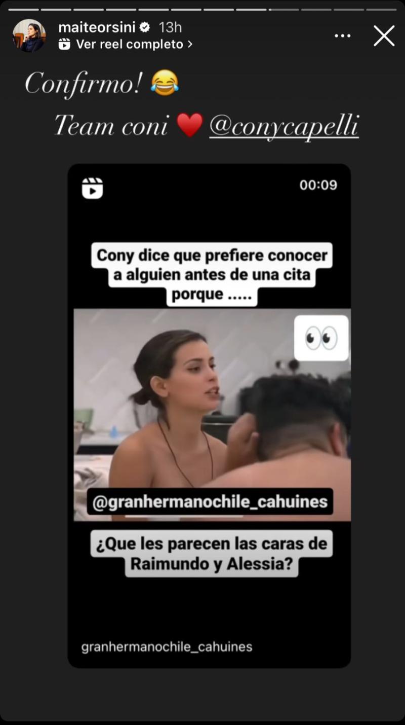 Maite Orsini apoya a Constanza Capelli