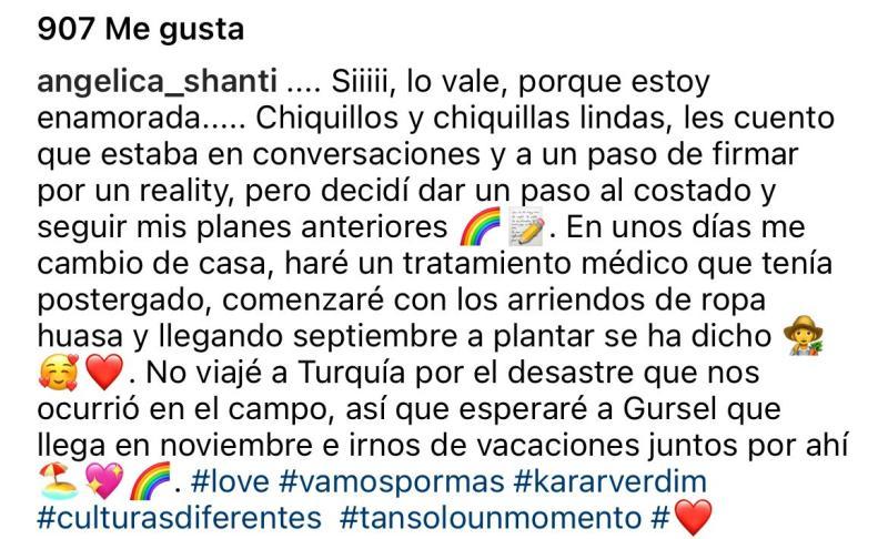 Mensaje de Angélica Sepúlveda