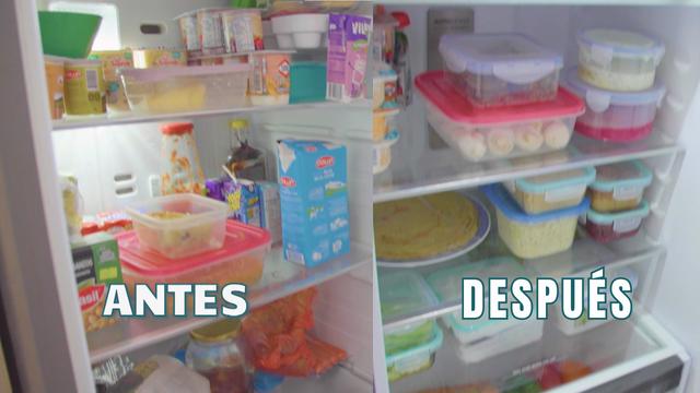 Connie Achurra presenta el antes y después del refri de la familia Fuenzalida Zamora.