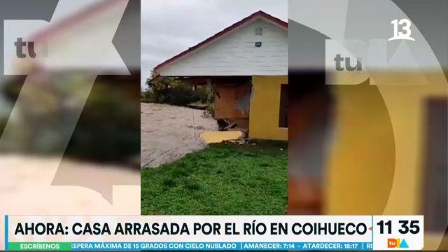 Impacto por casa arrasada por río en Coihueco