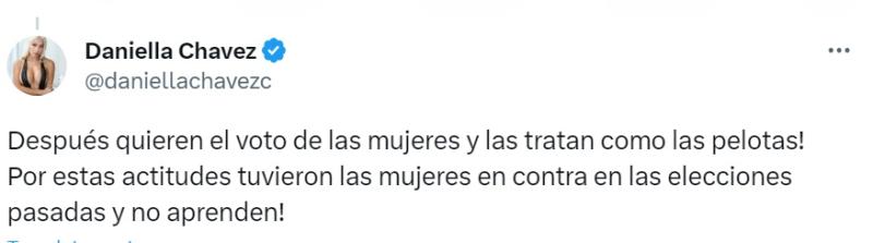Daniella Chávez criticó duramente a Gonzalo de la Carrera