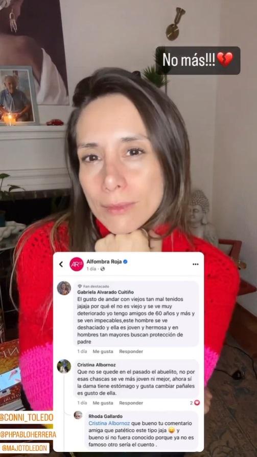 La polola de Pablo Herrera exhibió los duros comentarios de redes sociales