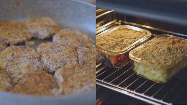 Connie Achurra preparó croquetas de quinoa y crumble de manzana.